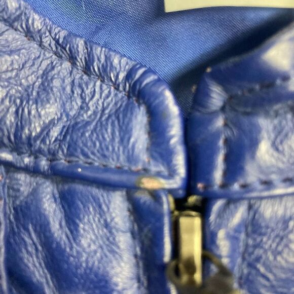 PETER NYGARD Leather & Knit‎ Blue Jacket Size Small Long Sleeves - Picture 6 of 8